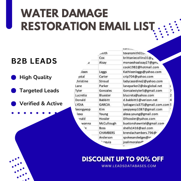 Water Damage Restoration Email List